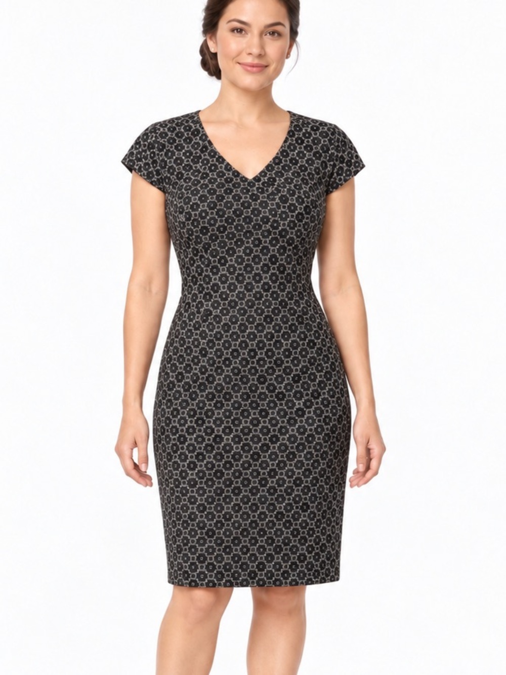 NWT Brooks Brothers Geometric Jacquard Sheath Dress Size 12